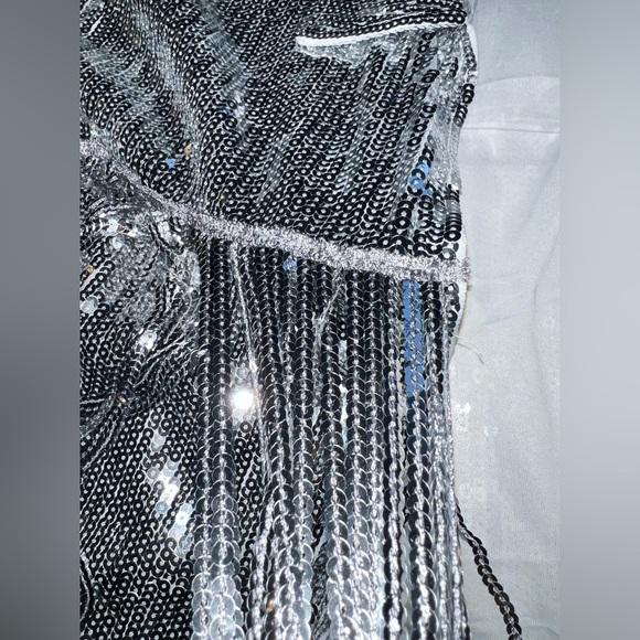 Silver Sequin Fringe Jacket - Picture 5 of 6